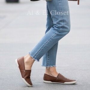 Frye Melanie Slip-On Flats Brown Size 11M Soft Leather Casual Shoes New With Box